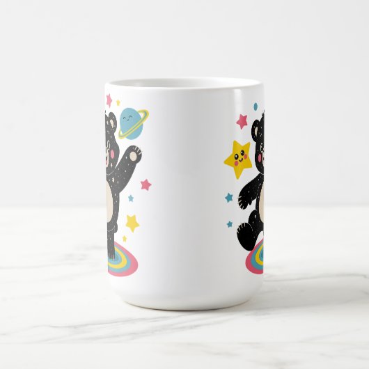 Kosmisch Beer met sterren en planeten - Schattigee Koffiemok (Center)