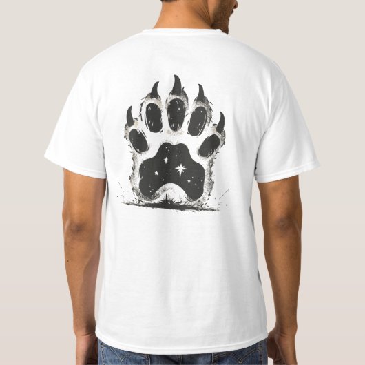 Kosmisch Beer Paw - Wilderness Night Sky T-shirt (Achterkant)