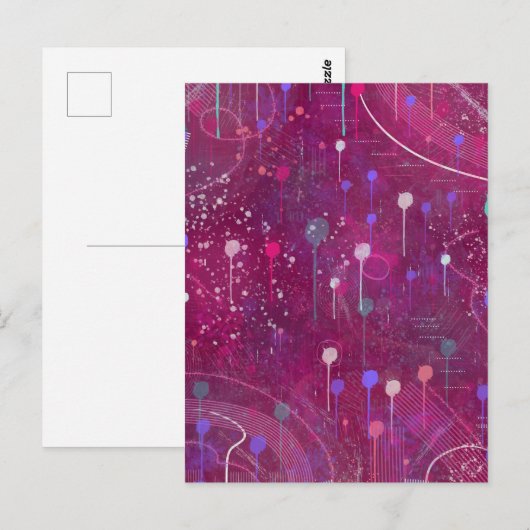 Kosmisch Bessen Plukken: Abstracte Kunst Briefkaart (Voorkant / Achterkant)