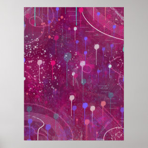 Kosmisch Bessen Plukken: Abstracte Kunst Poster