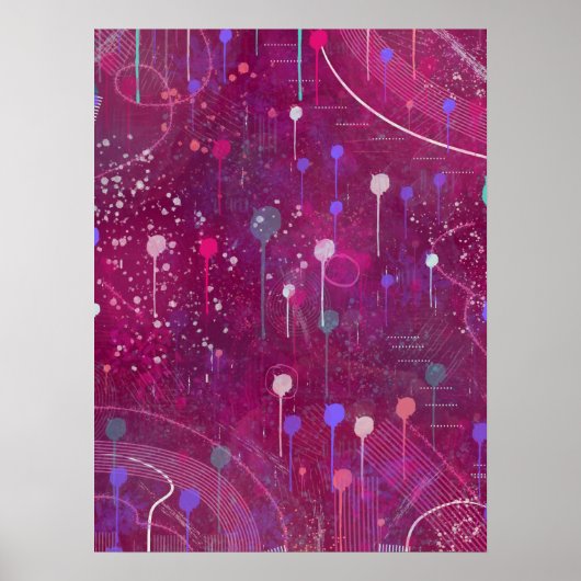 Kosmisch Bessen Plukken: Abstracte Kunst Poster (Voorkant)