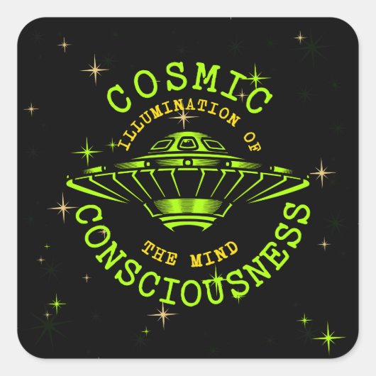 Kosmisch Bewustzijn van de Geest Vierkante Sticker (Voorkant)