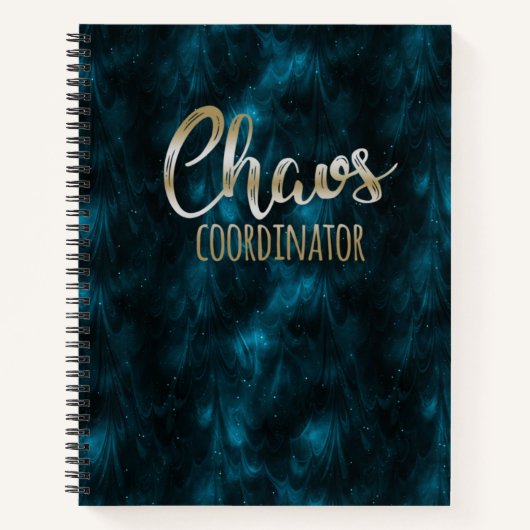 Kosmisch Blauw Chaos Coördinator Notitieboek (Voorkant)