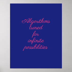 Kosmisch Blauw Roze Kwantum Decor Poster