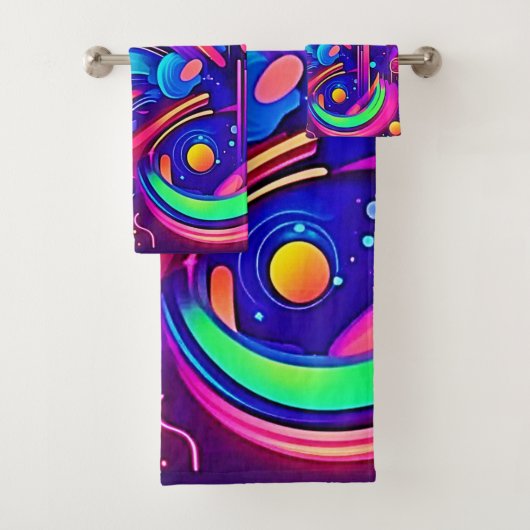 Kosmisch Canvas: Een Universum van Kleur Bad Handdoek (Insitu)