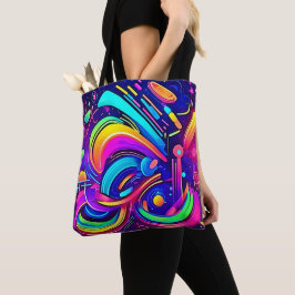 Kosmisch Canvas: Een Universum van Kleur Tote Bag