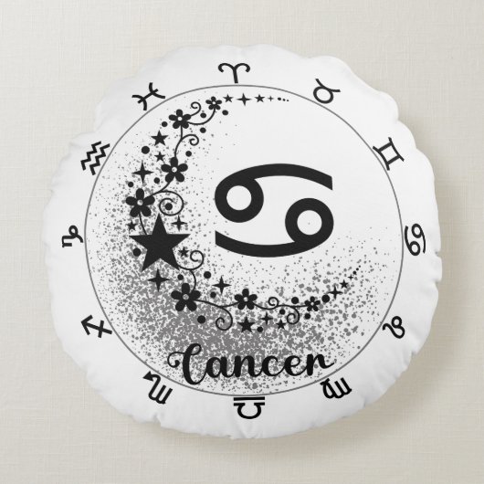 Kosmisch comfortkussen: omarm je innerlijke kanker rond kussen (Voorkant)