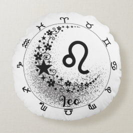 Kosmisch comfortkussen: Omarm je innerlijke Leeuw Rond Kussen