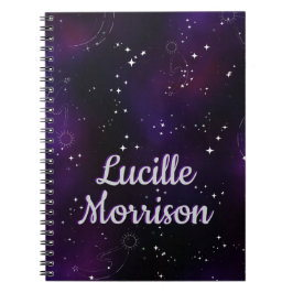 Kosmisch Deep Purple Buitenruimte Stelsel Notitieboek