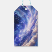 Kosmisch Dreamscape: wervelende nevel en Sterrenna Cadeaulabel (Achterkant)