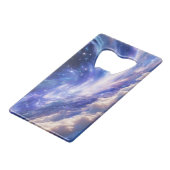 Kosmisch Dreamscape: wervelende nevel en Sterrenna Creditkaart Flessenopener (Voorkant Gekanteld)