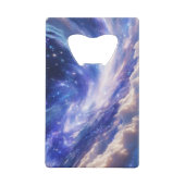 Kosmisch Dreamscape: wervelende nevel en Sterrenna Creditkaart Flessenopener (Achterkant)