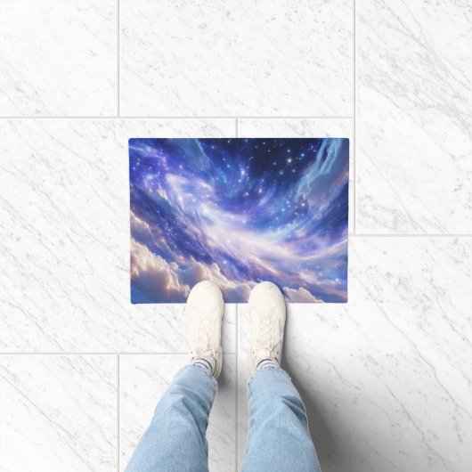 Kosmisch Dreamscape: wervelende nevel en Sterrenna Deurmat (Binnen)