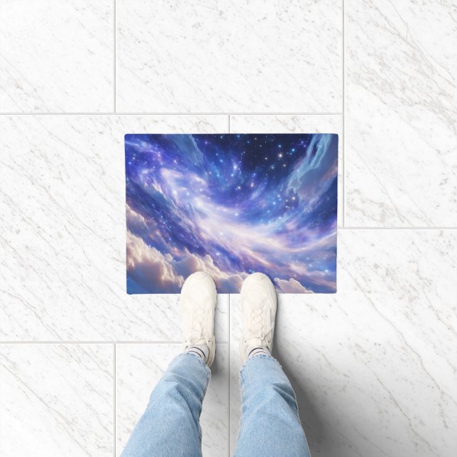 Kosmisch Dreamscape: wervelende nevel en Sterrenna Deurmat (Binnen)