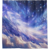 Kosmisch Dreamscape: wervelende nevel en Sterrenna Douchegordijn (Voorkant)