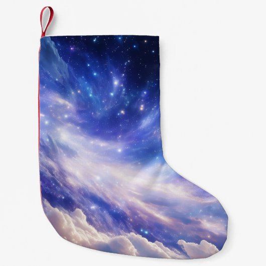 Kosmisch Dreamscape: wervelende nevel en Sterrenna Kleine Kerstsok (Voorkant)