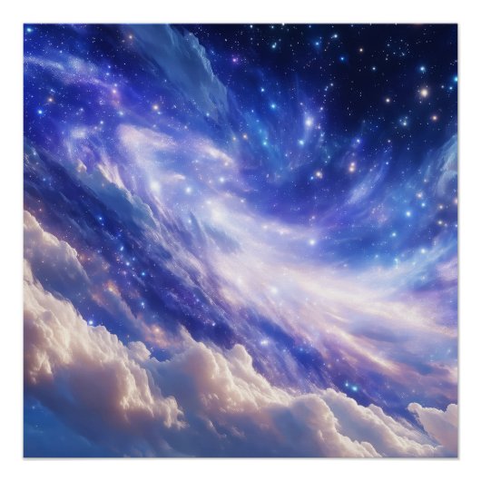 Kosmisch Dreamscape: wervelende nevel en Sterrenna Perfect Poster (Voorkant)