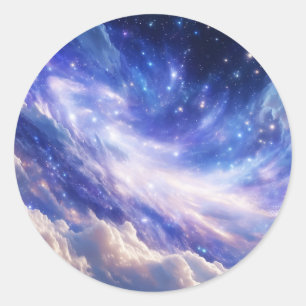 Kosmisch Dreamscape: wervelende nevel en Sterrenna Ronde Sticker