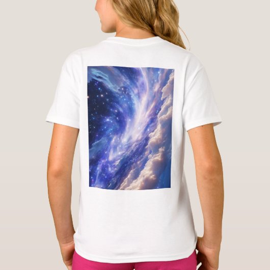 Kosmisch Dreamscape: wervelende nevel en Sterrenna T-shirt (Achterkant)