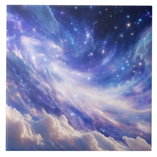 Kosmisch Dreamscape: wervelende nevel en Sterrenna Tegeltje (Voorkant)