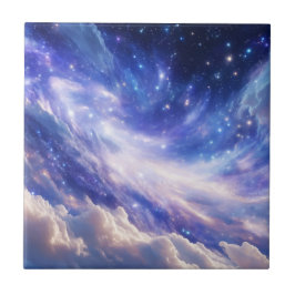 Kosmisch Dreamscape: wervelende nevel en Sterrenna Tegeltje