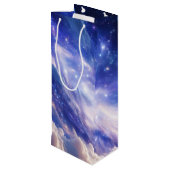 Kosmisch Dreamscape: wervelende nevel en Sterrenna Wijn Cadeautas (Achterkant Gekanteld)