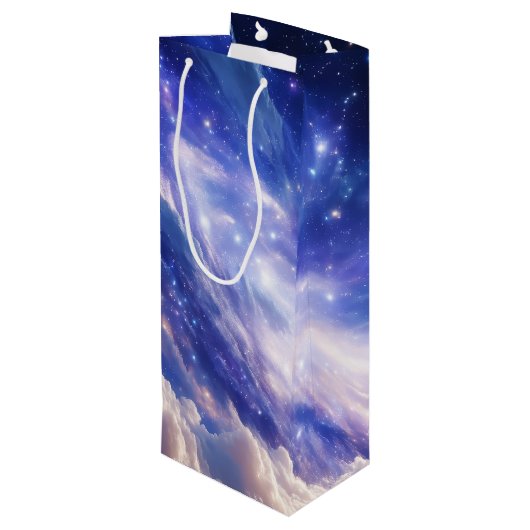 Kosmisch Dreamscape: wervelende nevel en Sterrenna Wijn Cadeautas (Achterkant Gekanteld)