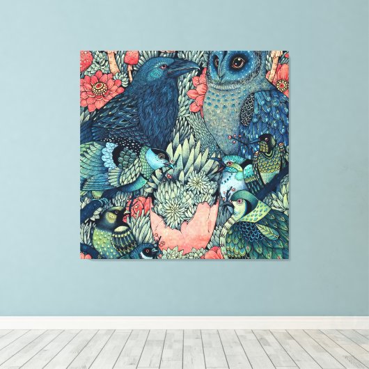 kosmisch ei canvas afdruk (Insitu (Houten vloer))