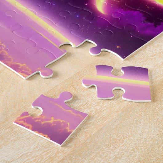 Kosmisch Geel Paarse Wolk Zap Ruimte Sfeer Legpuzzel (Zijkant)