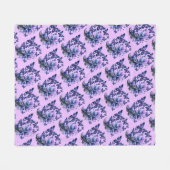Kosmisch Glitter Vlinders Patroon Roze Fleece Deken (Voorkant (Horizontaal))