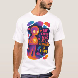 Kosmisch Glow Karakter & Inspirerende Kunst T-shirt