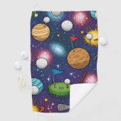 Kosmisch golfavontuur in de ruimte golfhanddoek (Insitu)