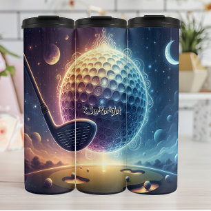 Kosmisch golfspel thermosbeker