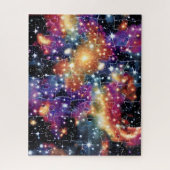 Kosmisch goud en paars netelig leuk universum legpuzzel (Verticaal)