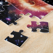 Kosmisch goud en paars netelig leuk universum legpuzzel (Zijkant)