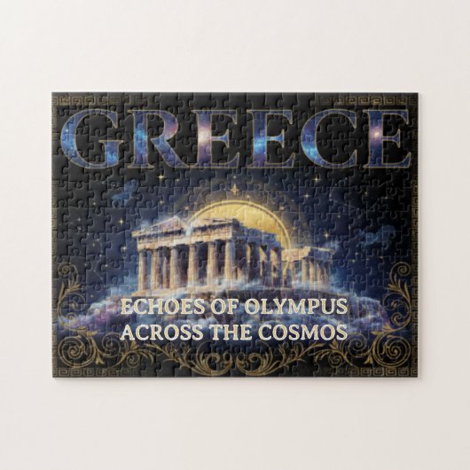 Kosmisch Griekenland Oude Tempel Hemelse Kunst Legpuzzel (Horizontaal)