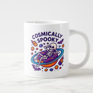 Kosmisch Griezelig Ontwerp Space Skelet Halloween Grote Koffiekop