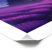 Kosmisch groen sterrenstelsel boven het Paarse ber Perfect Poster (Hoek)