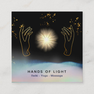 *~* kosmisch .  Hands Universe Stars Energy Vierkante Visitekaartje