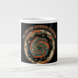 Kosmisch heelal in beweging - Retro esthetische ge Grote Koffiekop