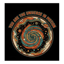 Kosmisch heelal in beweging - Retro esthetische ge