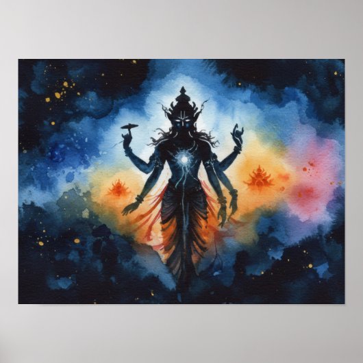 Kosmisch Hindoe Godheid Poster – geschenk voor med (Voorkant)