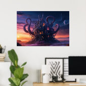 Kosmisch Kasteel uit Lang Vergeten Tijden Poster (Thuiskantoor)