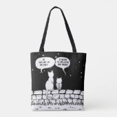 Kosmisch Kat Perspectief Grappige Kat Kunst Tote Bag (Achterkant)