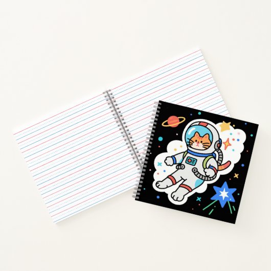 Kosmisch Kat: Pootjes in een baan Notitieboek (Binnen)