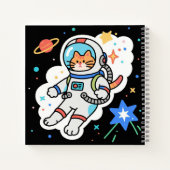 Kosmisch Kat: Pootjes in een baan Notitieboek (Achterkant)