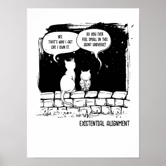 Kosmisch kattenperspectief grappige kattenkunst poster (Voorkant)