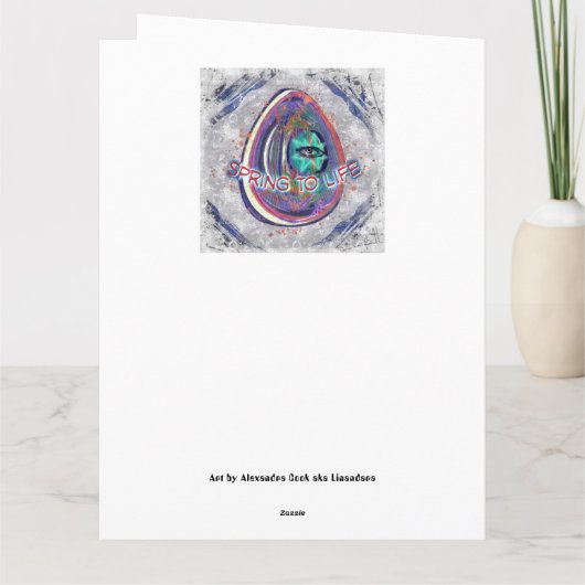 Kosmisch konijn in de lucht met sterren en eieren  kaart (Achterkant)