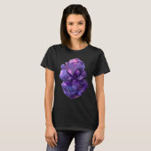 Kosmisch kristal cluster in nevel roze t-shirt (Voorkant volledig)