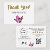 ~* KOSMISCH KRISTAL - DANK U LOGO QR AP8 Review Informatiekaartje (Voorkant / Achterkant)